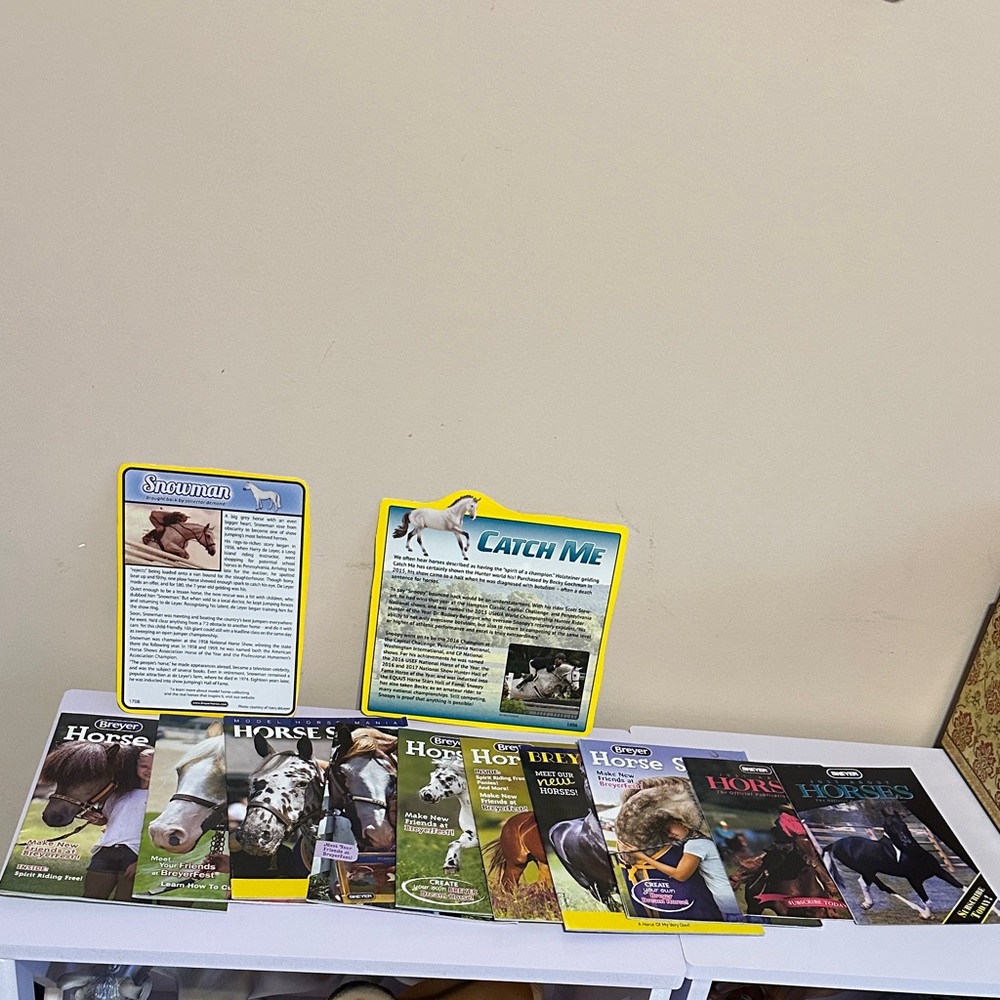 Breyer horse catalogues, pamphlets, and box cutouts